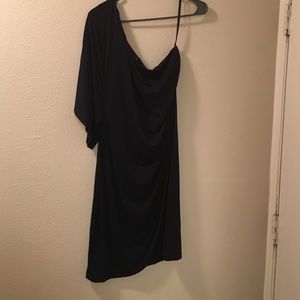 Navy blue one shoulder dress