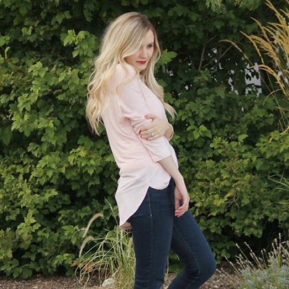 blush pink knit top - Picture 4 of 4