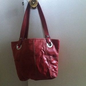 Red fossil purse