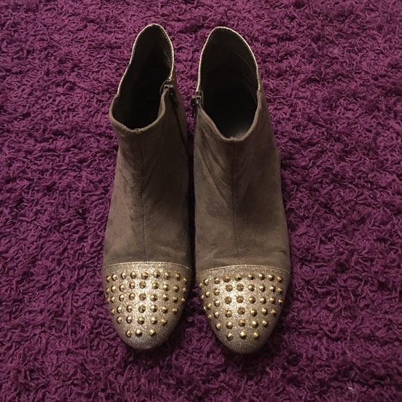 Tan Suede Spiked Booties