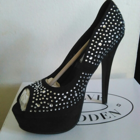 Black glittery heels