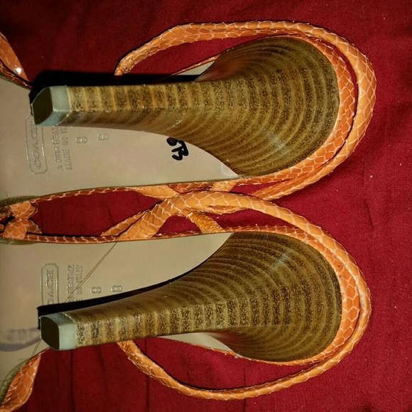 NWOB Coach Orange Sandals - Picture 2 of 2