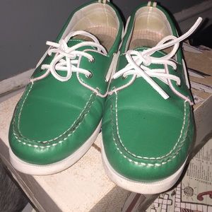 Bass Green and Pink boat shoes