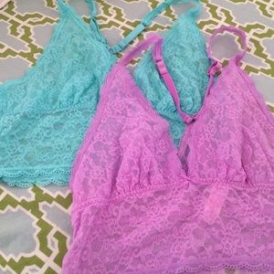 2 Victoria Secret Bralettes.  Size Large