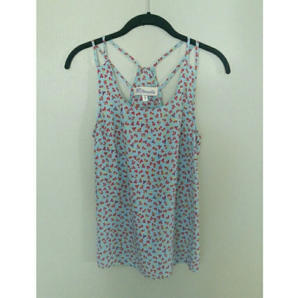 Heart Print Blouse | Strappy Racerback Tank - Picture 2 of 2