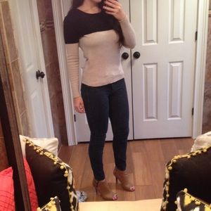 Black and cream sweater