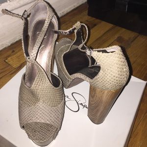 Jessica Simpson T-Strap Chunky Heel Platform