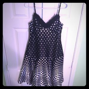 Polka dot, black & white sun dress