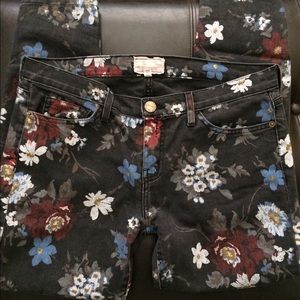 Current/Elliot Floral Cropped Jeans