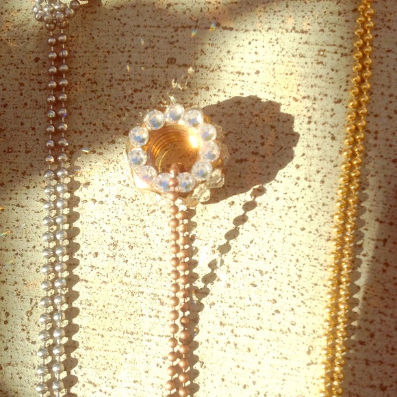 Copper Hex nut pendant  / Swarovski rhinestone