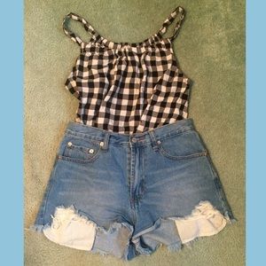 Daisy duke cut off denim shorts