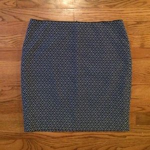Cynthia Rowley Navy & White Pencil Skirt