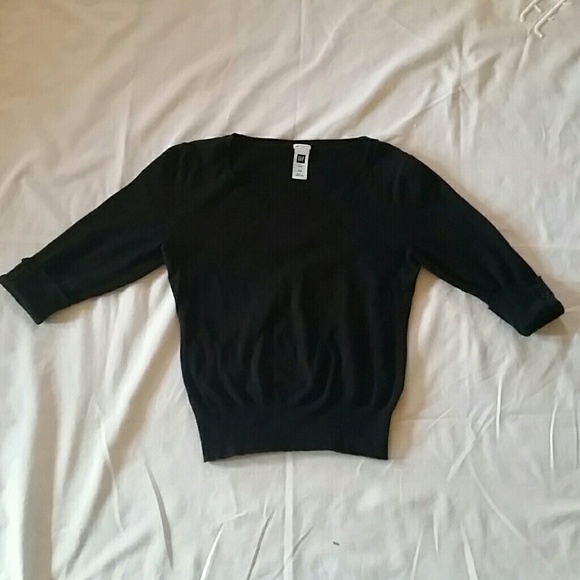 GAP Black 1/2 sleeve Sweater XS fitted waist