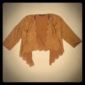 Tan Half-Sleeve Boho Coat