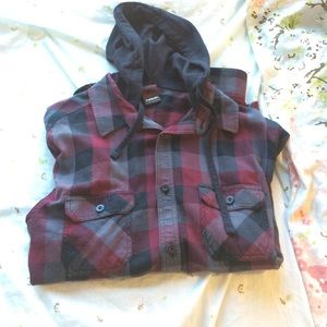 Men's large flannel with a hood