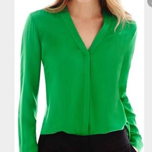 Long Sleeve Button Front Top - Green