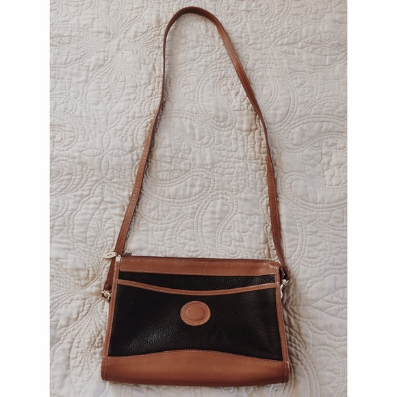 Vintage Black & Brown Leather Crossbody
