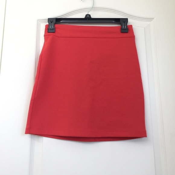 Coral/ orange body con skirt