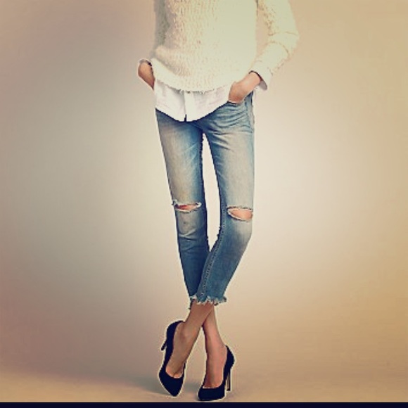 Free People destroyed ankle skinny jeans