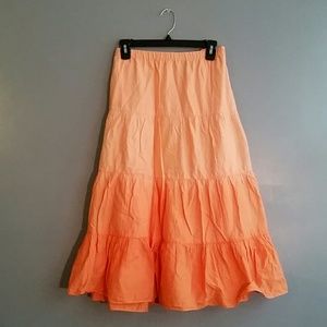 Orange teir maxi skirt
