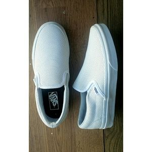 White slip on vans