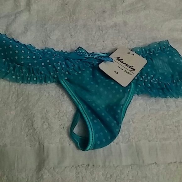 Blue polka thong