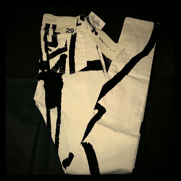 Rag and Bone White Robot Graphic Skinny Jeans