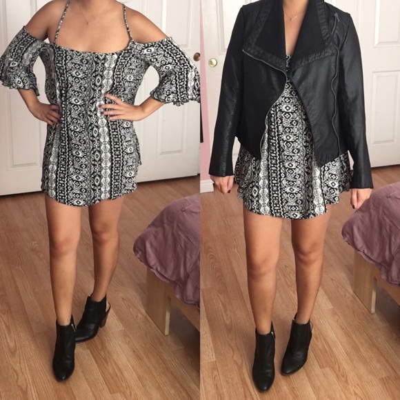 🔴🔴SOLD 🔴🔴 Printed boho mini dress, flowy - Picture 1 of 4