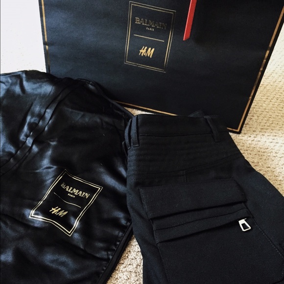 H&M x Balmain Black Wool Cargo