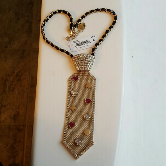 Betsey Johnson gold/tie necklace