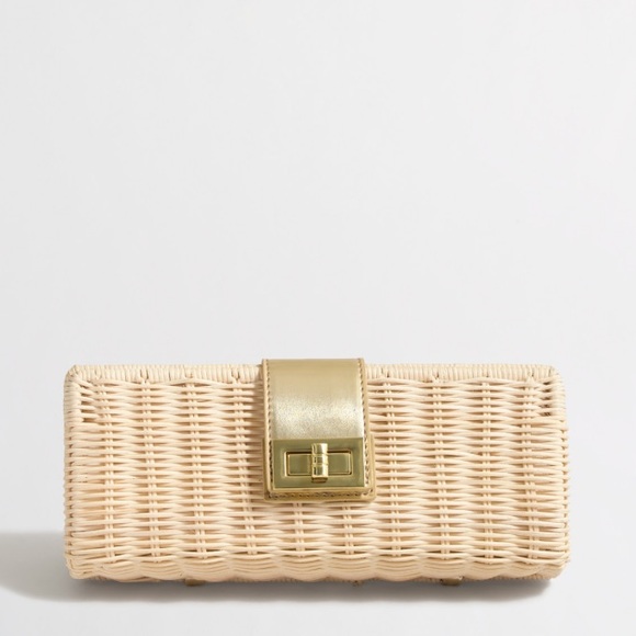 J. Jcrew factory rattan clutch NWOT