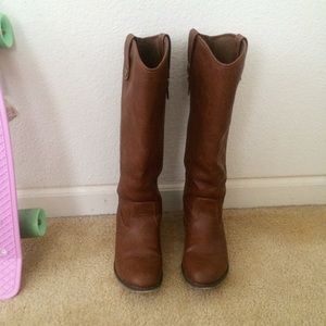 Brown riding boots