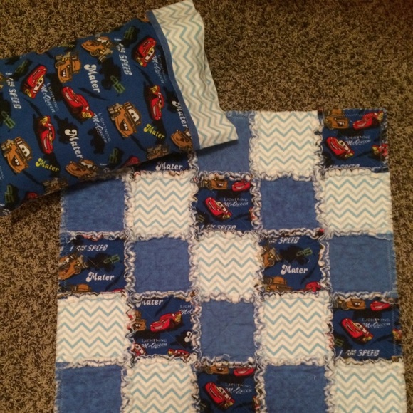 Bedding Handmade Babytoddler Rag Quilt And Pillow Set Poshmark