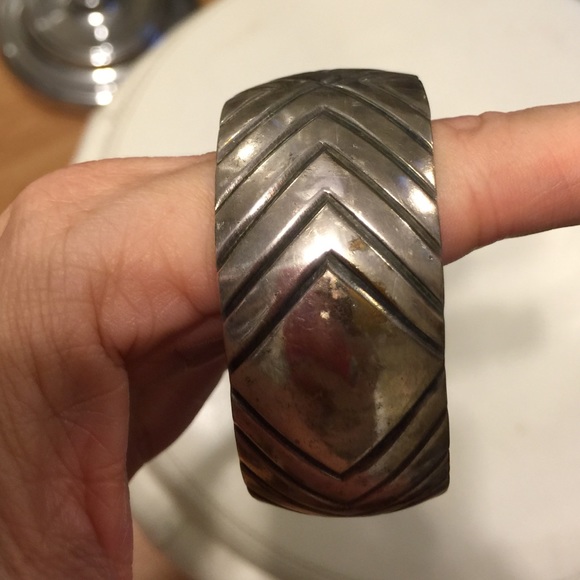 Solid sterling silver cuff signed by artist