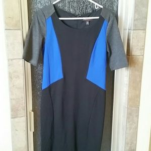 Dana Buchman Black/Grey/Blue Dress