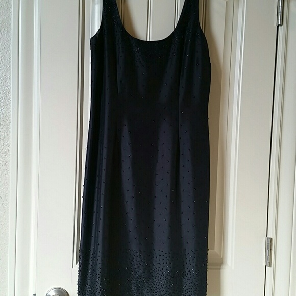 Ann Taylor Sequined Black Cocktail Dress