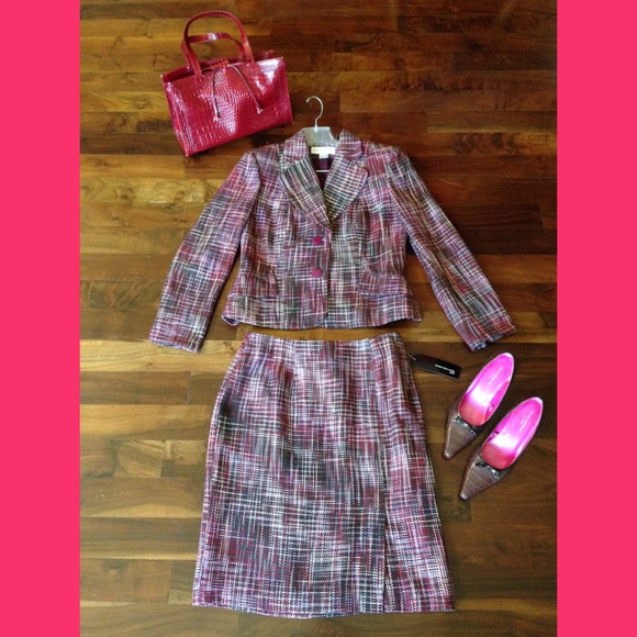 Berry Tweed Two Piece Suit