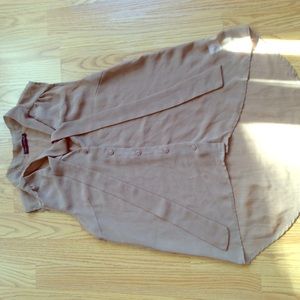 Brown Hi low sheer top