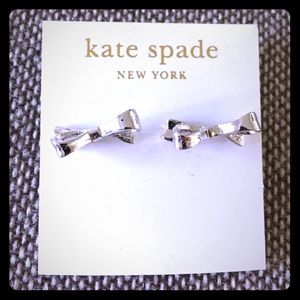 Silver bow earrings from Kate Spade