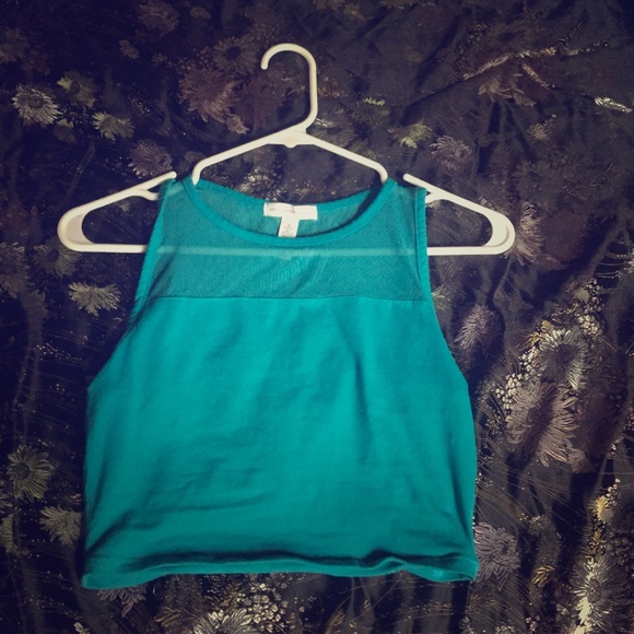 Teal crop top