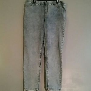Plus size acid wash denim