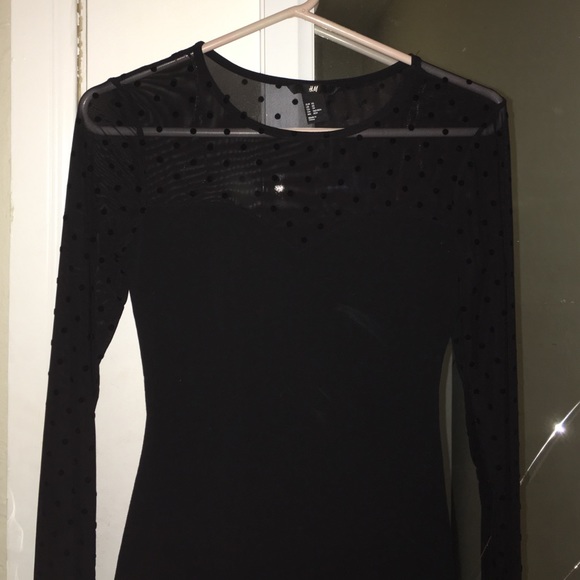 Black top with sheer chest and sleeves