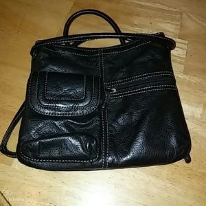Tignanello Black Leather Cross Body Bag