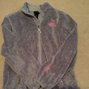 Grey North Face w/ pink breast cancer detail