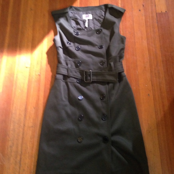 LBS Forest green belted trench dress