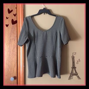 Striped Peplum Top