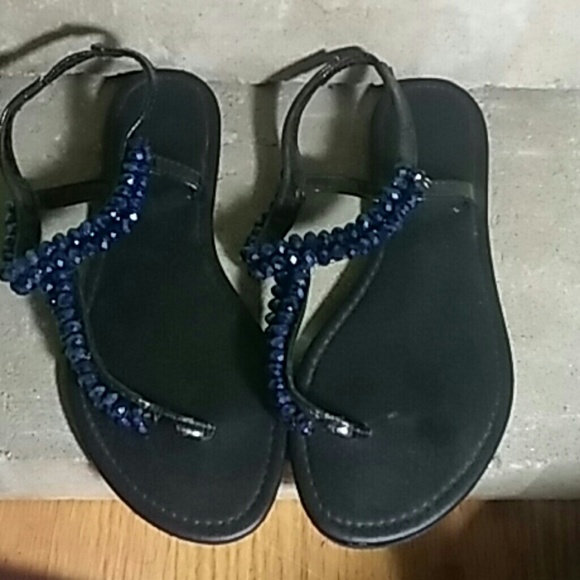Blue beaded Sandals