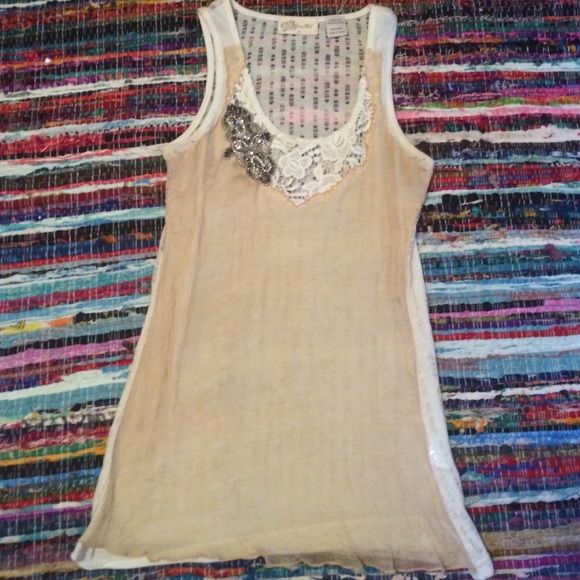 Miss me embellished tank top