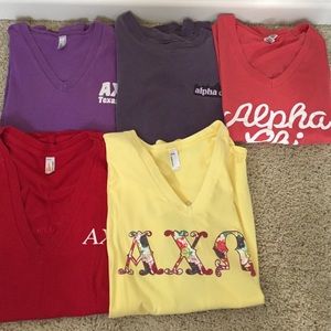 ALPHA CHI OMEGA sorority short sleeved t-shirts
