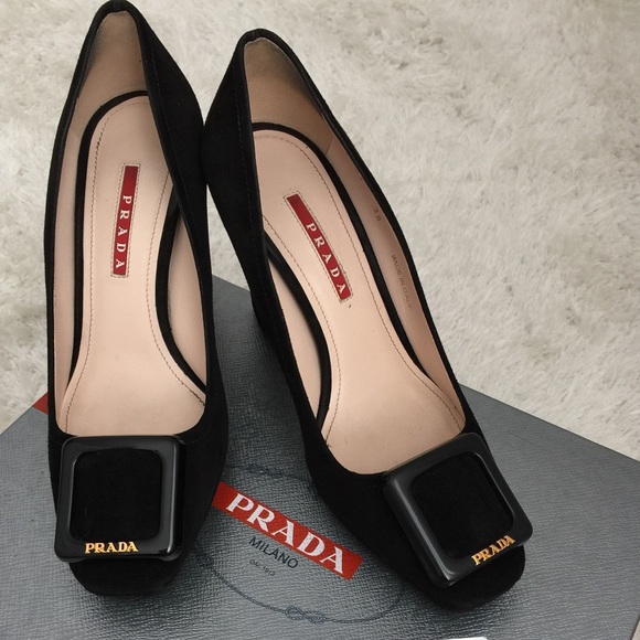 Prada suede heels